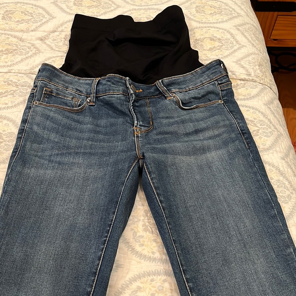 Blanqi maternity band jeans, size 6, clean wash skinny jeans